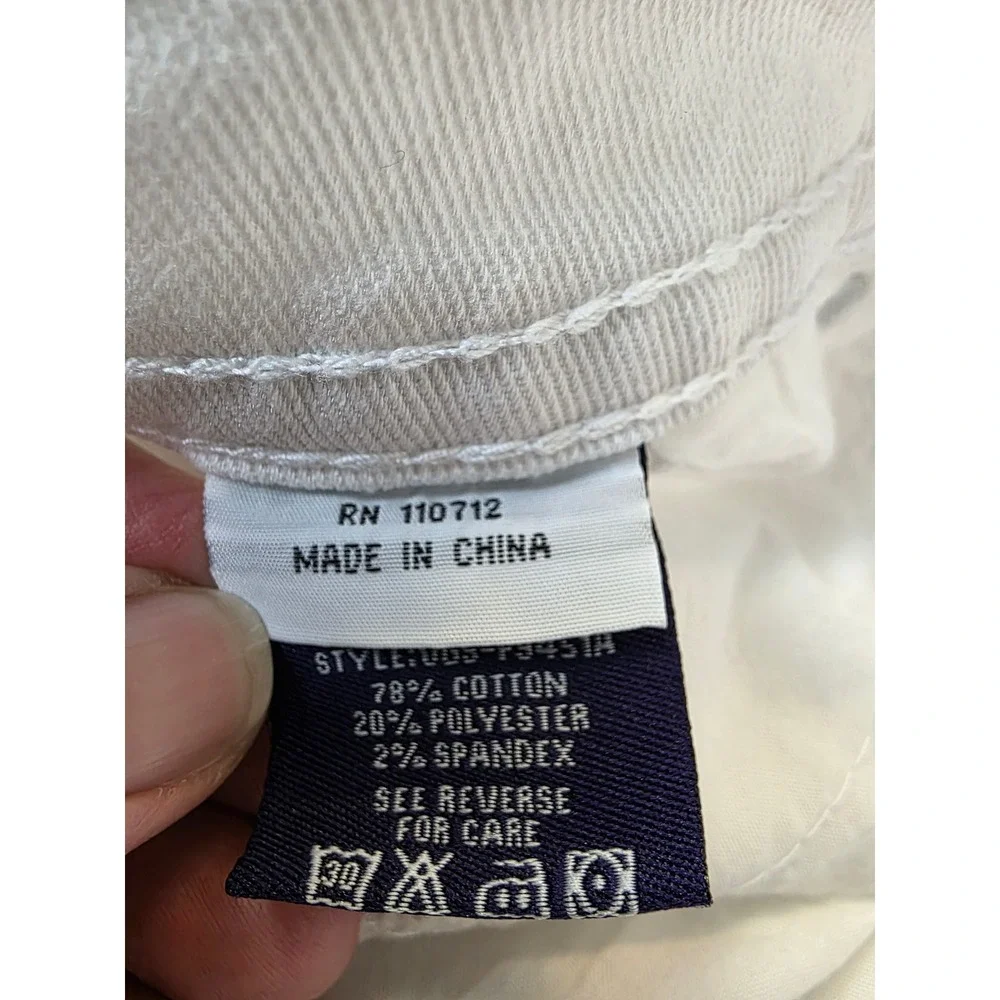 VGS Denim Jeans Womens 16 White Studded Pockets‎ Casual Travel Pants Weekend Fun